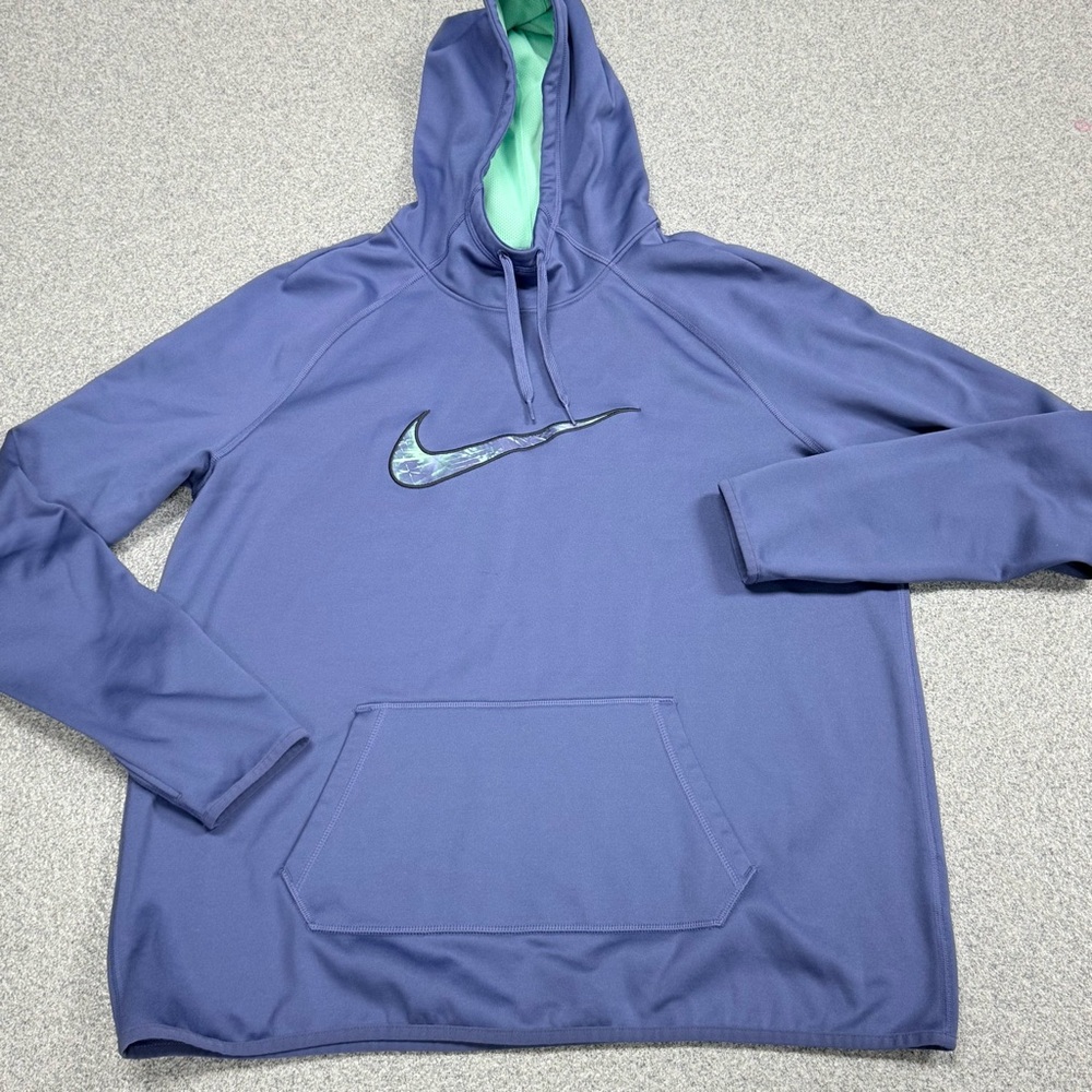 Nike Dri-FIT Womens XL Purple Pullover Hoodie Swoosh Graphic Training Sweatshirt